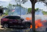 Ô tô Hyundai Tucson bốc cháy khi chủ xe đang dự đám cưới
