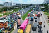 Quốc lộ 1 ùn tắc 5km vì 'điểm nghẽn' ở cửa ngõ phía Đông TPHCM