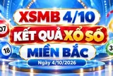 XSMB 4/10 - Kết quả xổ số miền Bắc hôm nay 4/10/2026 - XSMB ngày 4 tháng 10