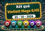 Vietlott 25/10 - Kết quả xổ số Vietlott Mega 6/45 ngày 25 tháng 10