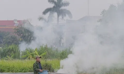 Dân đốt rơm, khói trắng trời Hà Nội, hun người đi đường