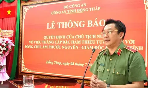 Giám đốc Công an Đồng Tháp được thăng hàm lên Thiếu tướng