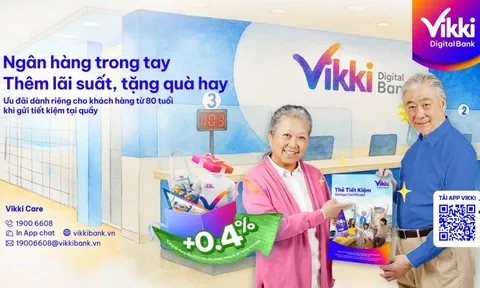 Vikki tặng lãi suất tiết kiệm cho lực lượng vũ trang và khách hàng trên 80 tuổi