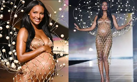 Siêu mẫu bế bụng bầu gây sốt khi mở màn show Victoria’s Secret 2025