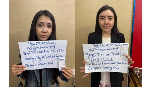 Ập vào chung cư, bắt quả tang Nguyễn Thị Huệ Trinh SN 2002 và 3 người khác