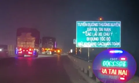 CSGT lắp bảng điện tử, đèn cảnh báo tại điểm đen tai nạn giao thông trên cao tốc