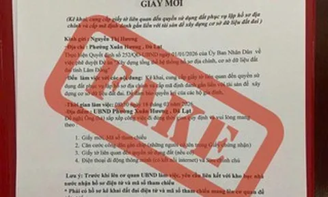 Cẩn trọng khi nhận được "Giấy mời" lạ ở Đà Lạt