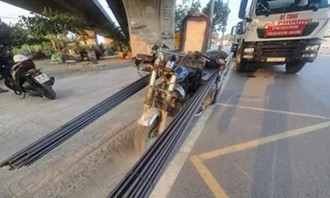 Xe ba gác chở sắt thép dài ngoằng sẽ bị CSGT TPHCM xử nghiêm
