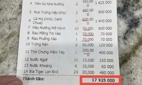 Lan truyền hóa đơn bữa ăn gần 18 triệu đồng dịp lễ ở Sầm Sơn: Nhà hàng giải thích, chính quyền vào cuộc