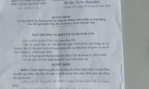 Quyết định lập đoàn giám sát trạm y tế của hội cựu chiến binh xã gây tranh luận
