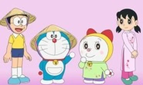 Hé lộ hình ảnh Doraemon du lịch Việt Nam, đội nón lá và mặc áo dài