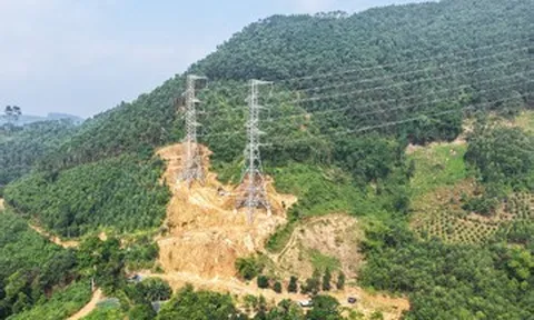 Sạt lở nham nhở, mái kè bỏ dở tại cột điện thuộc dự án 500kV Lào Cai - Vĩnh Yên