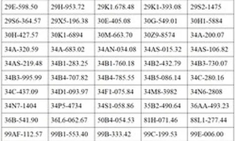 884 chủ phương tiện trong danh sách dưới đây nhanh chóng nộp phạt nguội theo Nghị định 168