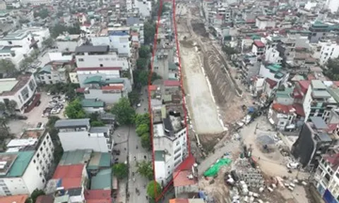 Hình ảnh dãy nhà xen kẹt giữa 2 đường ở Hà Nội sắp thành bãi đỗ xe, vườn hoa