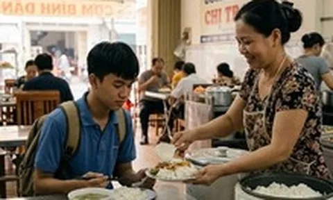 Phần cơm chị Trang xới thêm