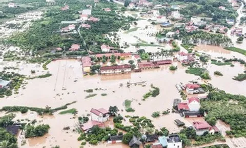 Hình ảnh nhiều nơi ở Bắc Ninh ngập sâu, chia cắt