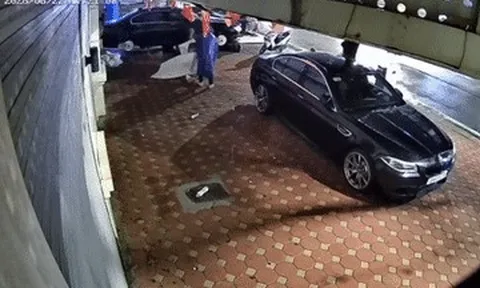 Clip: Mang xe cải tiến đi trộm mâm lốp ô tô BMW ở Hà Nội