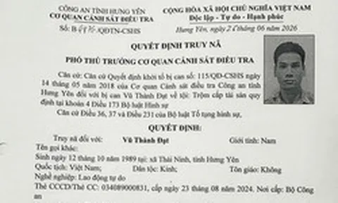 Công an kêu gọi bị can Vũ Thành Đạt SN 1989 sớm ra đầu thú