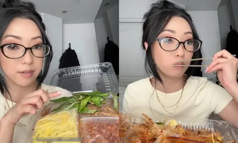 TikToker Mỹ khen bánh tráng trộn: 'Ngon hoàn hảo'