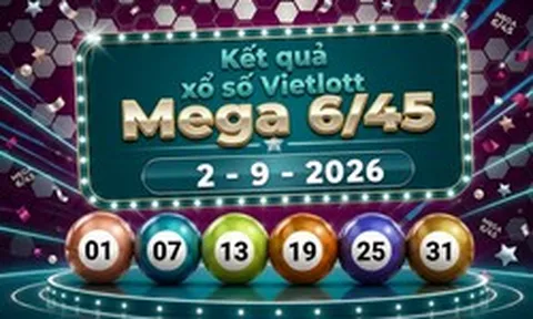 Vietlott 2/9 - Xổ số Vietlott Mega 6/45 hôm nay 2/9/2026