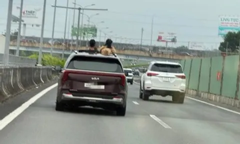 Để trẻ 'hóng gió' ở cao tốc, nữ tài xế bị phạt từ hình ảnh phản ánh trên mạng