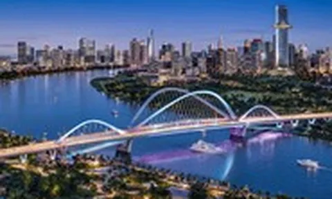 Ngắm phối cảnh cầu Thủ Thiêm 4 với 4 vòm sóng trên sông Sài Gòn