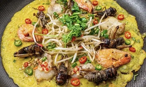 Ăn bánh xèo dế cơm mùa dế lụt xứ Quảng