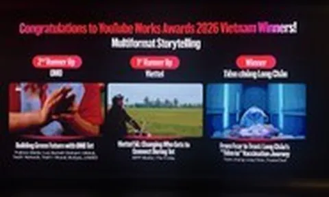 Long Châu giành giải Top 3 “Best of Vietnam” tại YouTube Works Awards Vietnam 2026