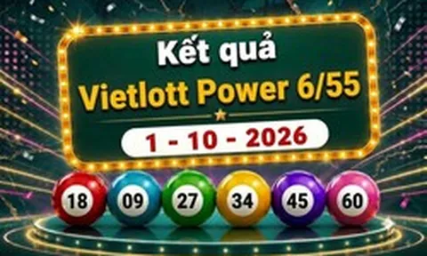 Vietlott 1/10 - Kết quả xổ số Vietlott Power 6/55 ngày 1 tháng 10