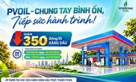 PVOIL giảm giá 350 đồng/lít xăng dầu tại 1.100 cửa hàng trên toàn quốc