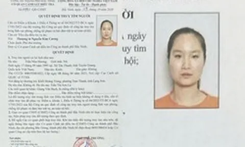 Ai thấy Trần Như Hương SN 1993 ở đâu, khẩn trương trình báo công an nơi gần nhất