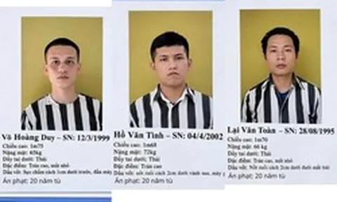 Công an thông tin đặc điểm nhận dạng chi tiết của 3 phạm nhân trốn trại: Người xăm kín ngực, người có sẹo lồi kéo dài qua đầu gối
