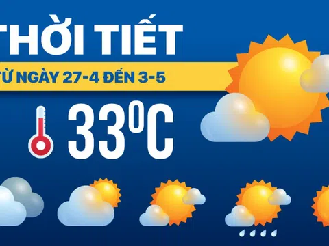 Dự báo thời tiết tuần từ 27-4 đến 3-5: Nam Bộ nắng nóng, Bắc Bộ mưa dông