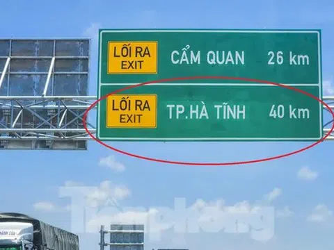 Biển báo địa danh ‘lạ’ trên cao tốc Hà Tĩnh được trả lại tên