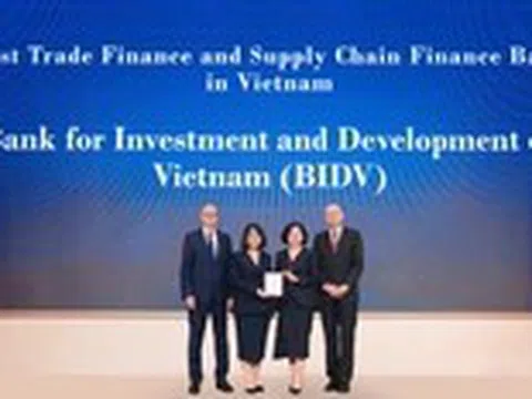 BIDV khẳng định vị thế với giải thưởng tài trợ thương mại quốc tế
