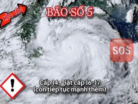 Tin mới nhất về bão số 5: Tăng vọt giật cấp 17, tiếp tục mạnh thêm