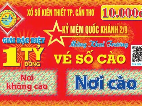 Cần Thơ phát hành vé số cào trúng đến 1 tỉ đồng