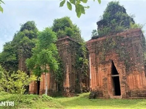 Tháp chăm nghìn tuổi mới trùng tu, gạch đã mủn nát