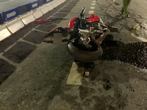 Hiện trường vụ tai nạn giao thông khiến một người bị đứt lìa chân ở Hà Nội