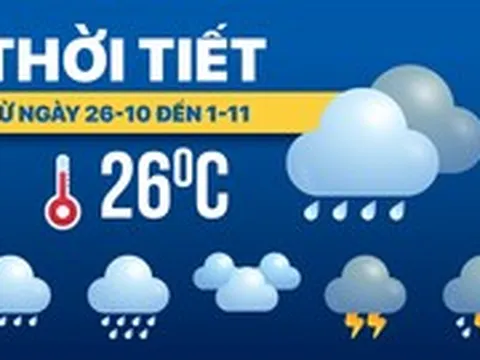 Dự báo thời tiết từ 26-10 đến 1-11: Bắc Bộ lạnh, các nơi còn lại mưa to