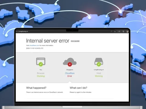 Hàng loạt trang báo điện tử, web quốc tế và Việt Nam 'sập' do lỗi Cloudflare