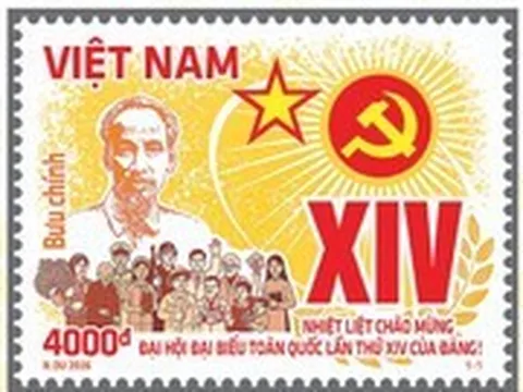 Bộ tem chào mừng Đại hội XIV: Ngôi sao khát vọng trong kỷ nguyên số