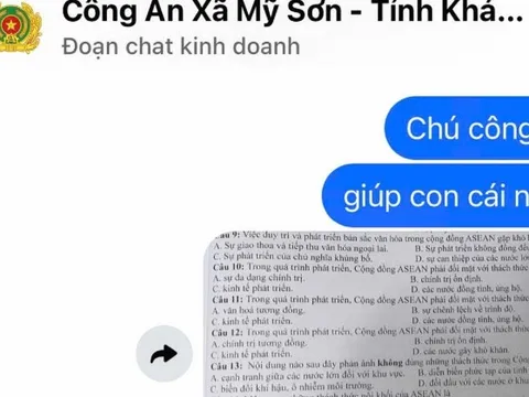 Học sinh nhờ "chú công an" giải đề thi và cái kết: Page Công an xã nhận "bão tin nhắn"