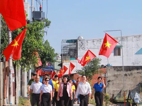 Cờ đỏ sao vàng thắp lên niềm vui đầu xuân ở xã Tân Vĩnh Lộc, TPHCM