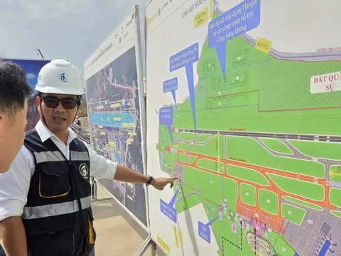 Nhà ga T2 sân bay Phú Quốc đã thi công đến phần mái