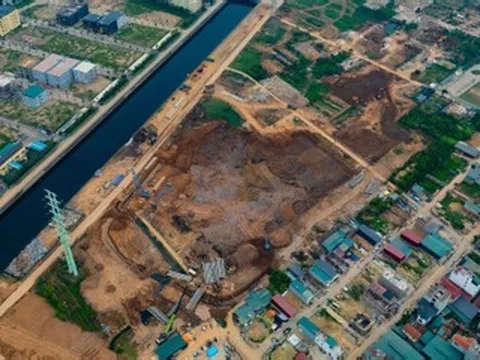 Cận cảnh công trường hồ điều hòa 858 tỷ đồng ở phía Tây Hà Nội