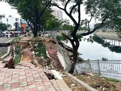TPHCM: Cần 100 tỉ đồng khẩn cấp xử lý đường lún sụp ven kênh Tàu Hủ
