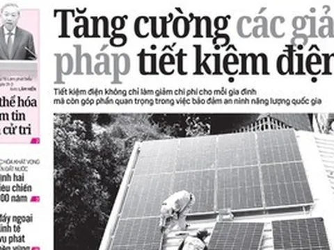 Báo in ngày 1-4: Tăng cường các giải pháp tiết kiệm điện