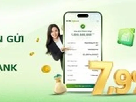 Vietcombank phát hành chứng chỉ tiền gửi trực tuyến, lãi suất đến 7,9%/năm
